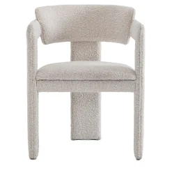 Iris White Fabric & Ash Frame Chair