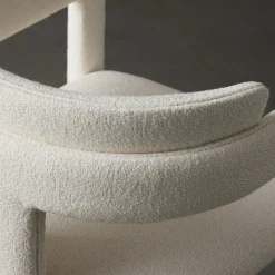 Iris White Fabric & Ash Frame Chair