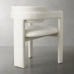 Iris White Fabric & Ash Frame Chair