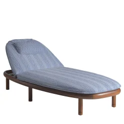Iroko Light Blue Outdoor Sun Lounger