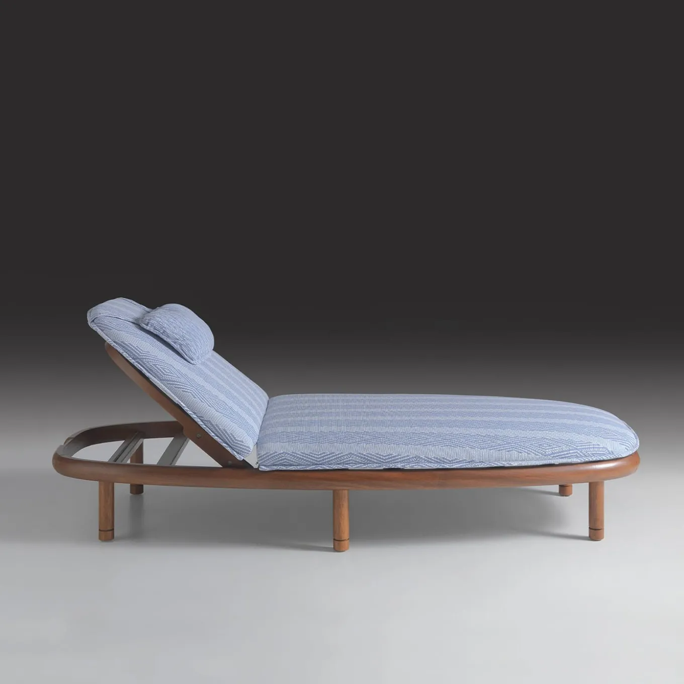 Iroko Light Blue Outdoor Sun Lounger