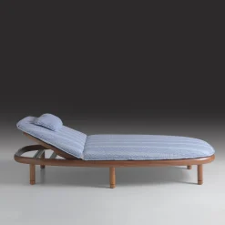 Iroko Light Blue Outdoor Sun Lounger