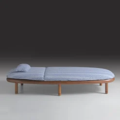 Iroko Light Blue Outdoor Sun Lounger