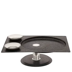 Iside Rectangular Bronze Stand with 2 Bowls