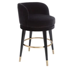 Isidoro Black Swivel Bar Stool