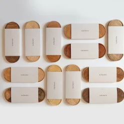 Isotrays Mont Blanc Topographic Set of 6 Maple Wood Coasters