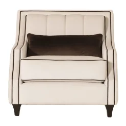 Istana off white velvet classic armchair