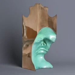 It Green Patina And High Mirror Polish Sculpture
