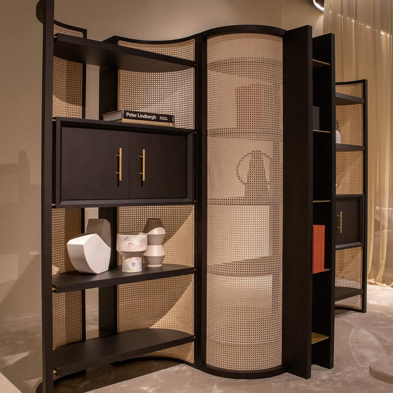 Itoku Vienna Straw & Moka-Finished Ash Bookcase #1