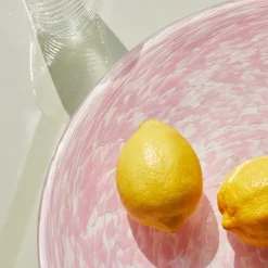 Ivory & Pink Glass Centerpiece