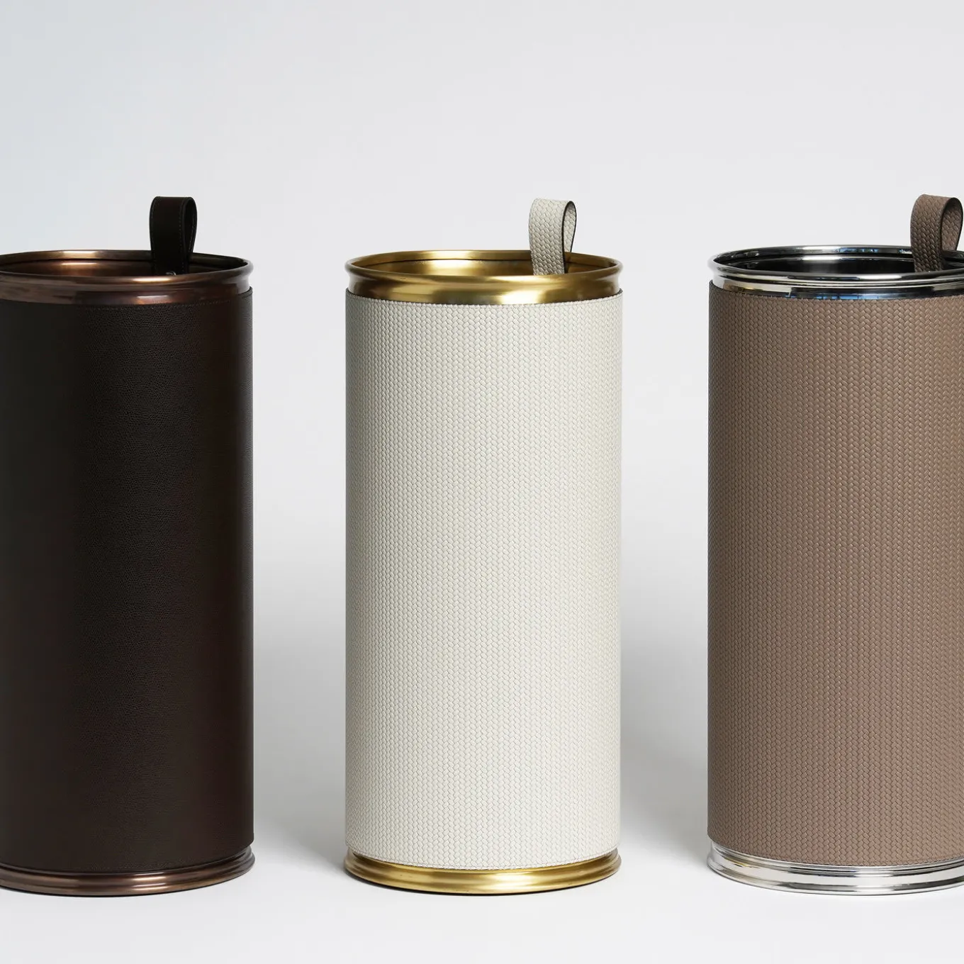 Ivory Leather Umbrella Stand