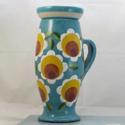 Janis Ceramic Vase with lid with Floral Hand-Painted Design