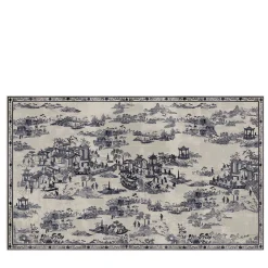 Japanese Toile blue and white Wallpaper