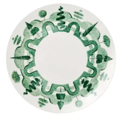 Jardin a l'Italienne Round Green Ceramic Charger Plate