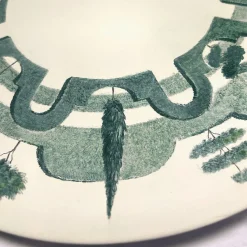 Jardin a l'Italienne Round Green Ceramic Charger Plate