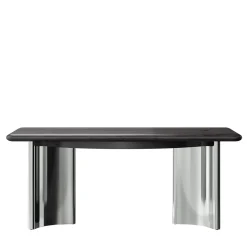 Jean Black Oak Top With Steel Base Desk