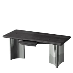 Jean Black Oak Top With Steel Base Desk