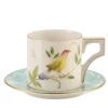 Jolie Set of 2 Porcelain Coffee Cups with Saucers