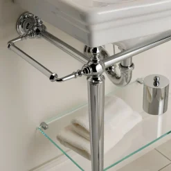 Jolie White Ceramic And Chrome Finish Console