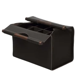 Jota Rectangular 8-Compartment Basket in Brown Leather