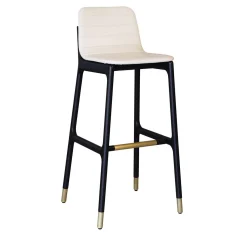 Joyce Wood Leather Upholstered Bar Stool