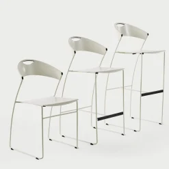 Juliette White Metal Chair by Hannes Wettstein