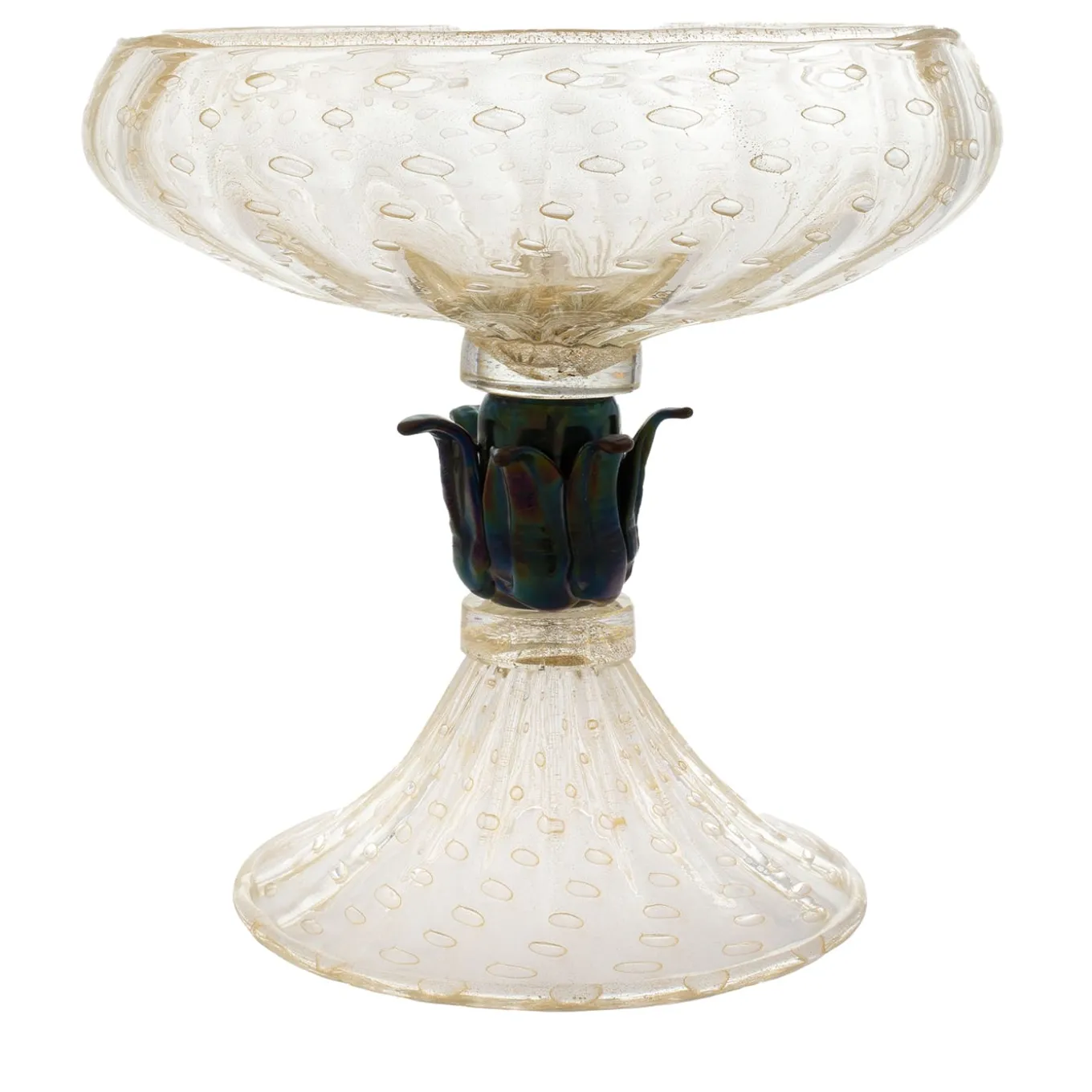 24K Golden & Black Footed Bowl