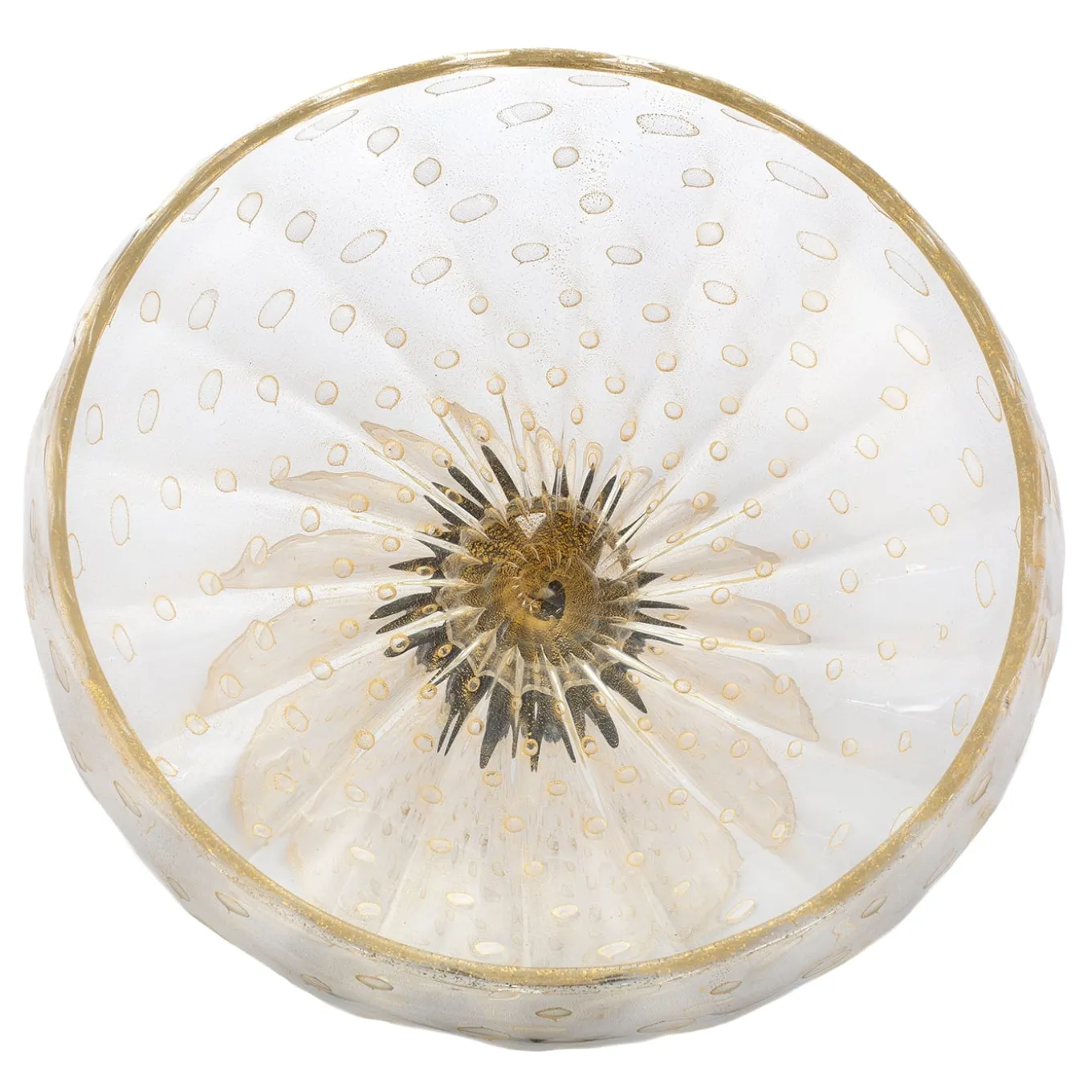 24K Golden & Black Footed Bowl