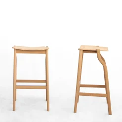 Kalea High Stool in Natural Oak by Lorenz+Kaz