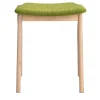 Kalea Low Stool in Ash with Upholstered Seat by Lorenz+Kaz #1