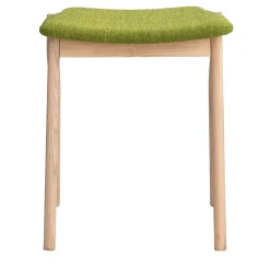 Kalea Low Stool in Ash with Upholstered Seat by Lorenz+Kaz #1