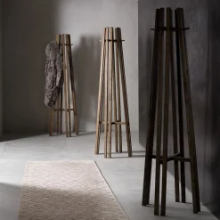 Kali Ash Stained Walnut Coat Rack by Fabio Rebosio