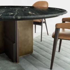 Kalos ED/50 602-180 Round Dining Table with Belvedere Marble Top