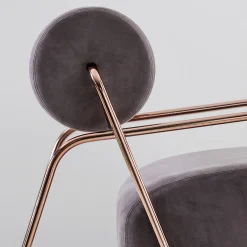 Kate Comfort Gray Nabuk Leather Lounge Chair with Footrest