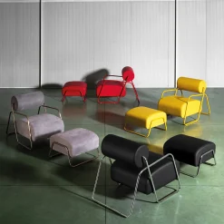 Kate Comfort Gray Nabuk Leather Lounge Chair with Footrest