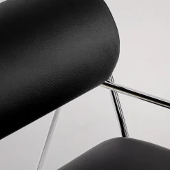 Kate Style Black Leather Lounge Chair with Footrest