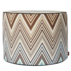 Kew Cylindrical Zigzag Pattern Outdoor Pouf #1