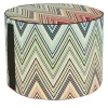 Kew Cylindrical Zigzag Pattern Outdoor Pouf #4