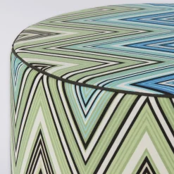 Kew Cylindrical Zigzag Pattern Outdoor Pouf #2