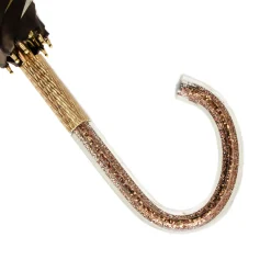 Khaki Flowers & Glitter Umbrella