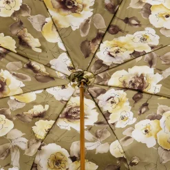 Khaki Flowers & Glitter Umbrella