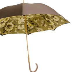 Khaki Flowers & Glitter Umbrella