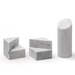 Kilos White Cylinder Bookend by Elisa Ossino