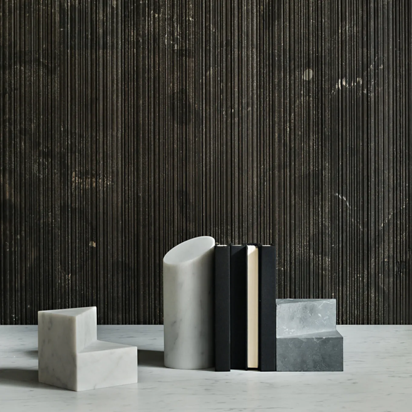 Kilos White Cylinder Bookend by Elisa Ossino