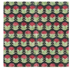 Kimeya Cardo Green Set of 4 Tiles by Vincenzo Messina