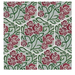 Kimeya Rosina Hexagonal Set of 4 Tiles by Vincenzo Messina