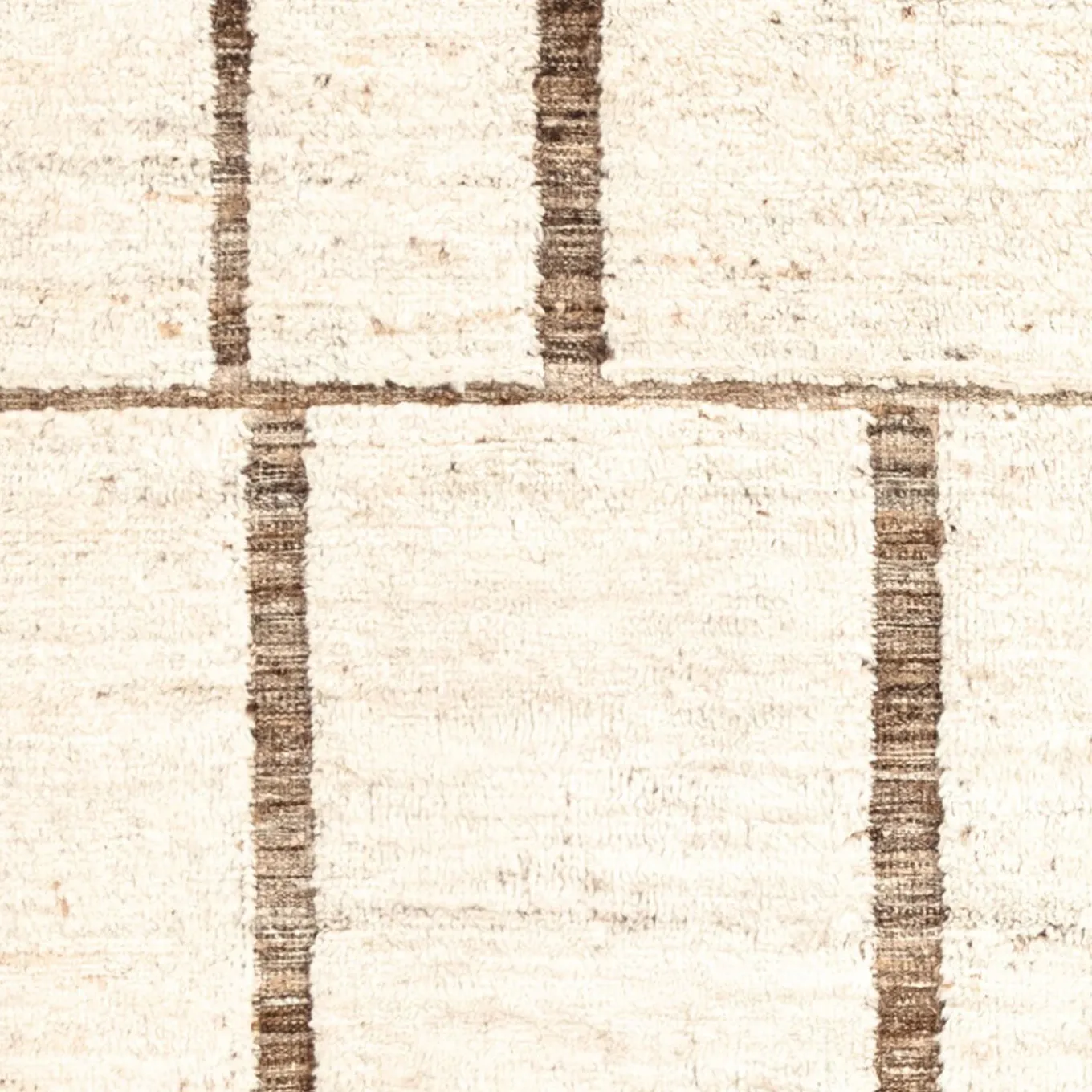 Kiviya White And Brown Wool Rug