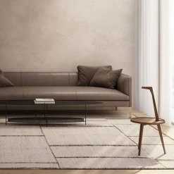 Kiviya White And Brown Wool Rug