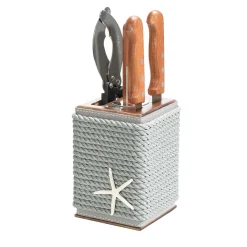 4-Knife Gray Wooden Block