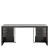 Kobe cocoa glossy lacquered finish ash wood 6-Drawer Desk